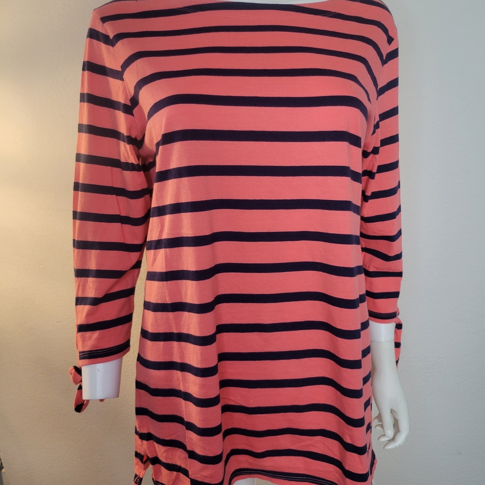 Old Navy Pink and Black Striped Long Sleeve Top